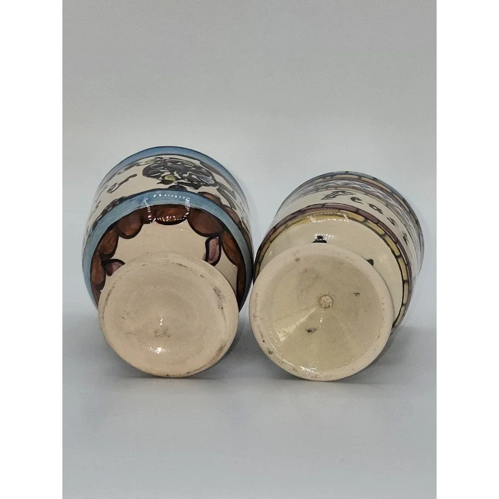 Christian Feast of Tabernacles October 1988 Hand Painted Ceramic Goblet Set of 2